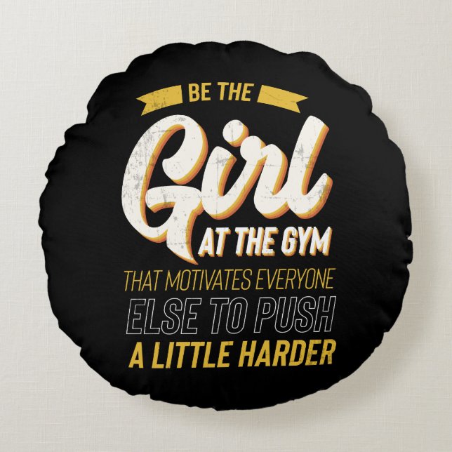 Coussins Ronds Fitness Gym Entraînement Motivation Femmes (Devant)