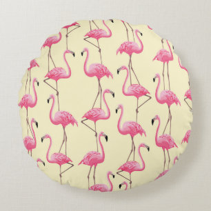 Coussins Ronds Flamant rose réaliste Motif vertical Oiseau