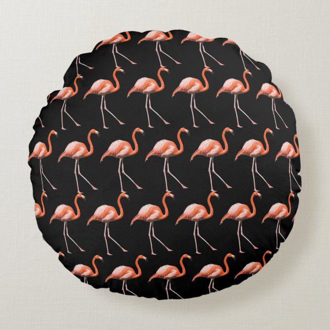 Coussins Ronds Flamants roses de Personnaliser (Devant)