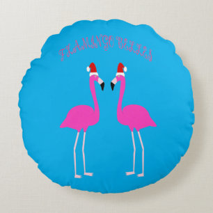 Coussins Ronds Flamants roses Lesbiennes de Noël Flamant rose Bel