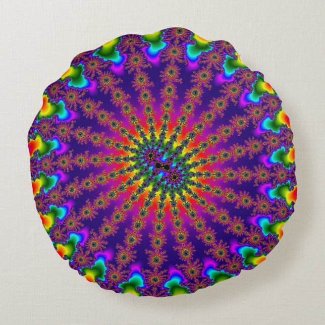 Coussins Ronds Flamme arc-en-ciel (Dos)