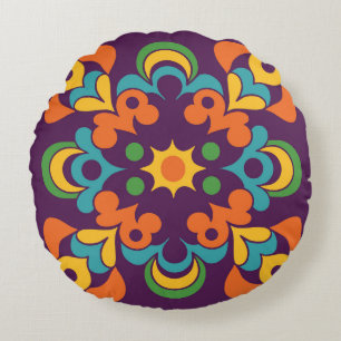 Coussins Ronds Flare rétro Sunburst
