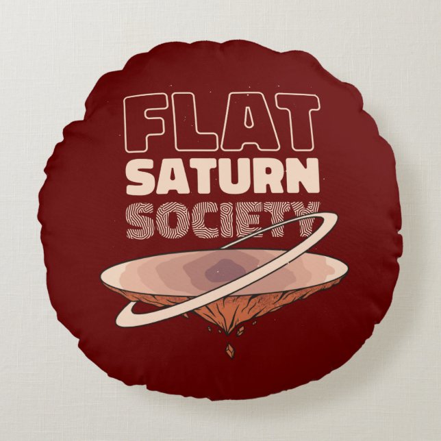 Coussins Ronds Flat Saturn Society - Science Design (Devant)