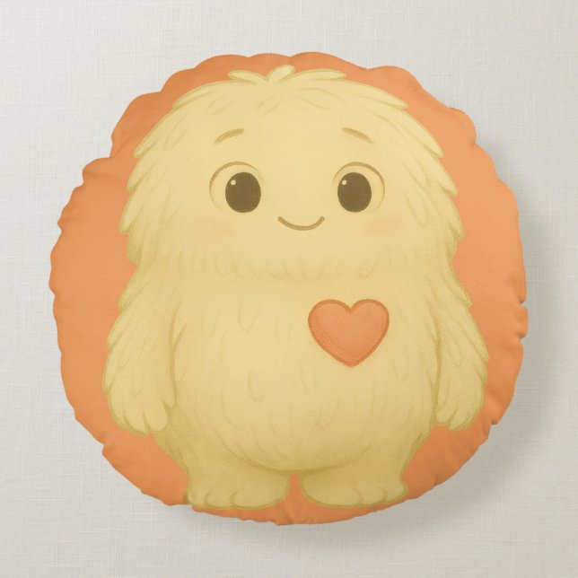 Coussins Ronds Flauschi Kissen – Das Empathie-Monster (Devant)