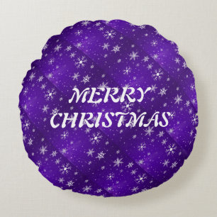 Coussins Ronds Flèches blanches Oreiller bleu-pourpre