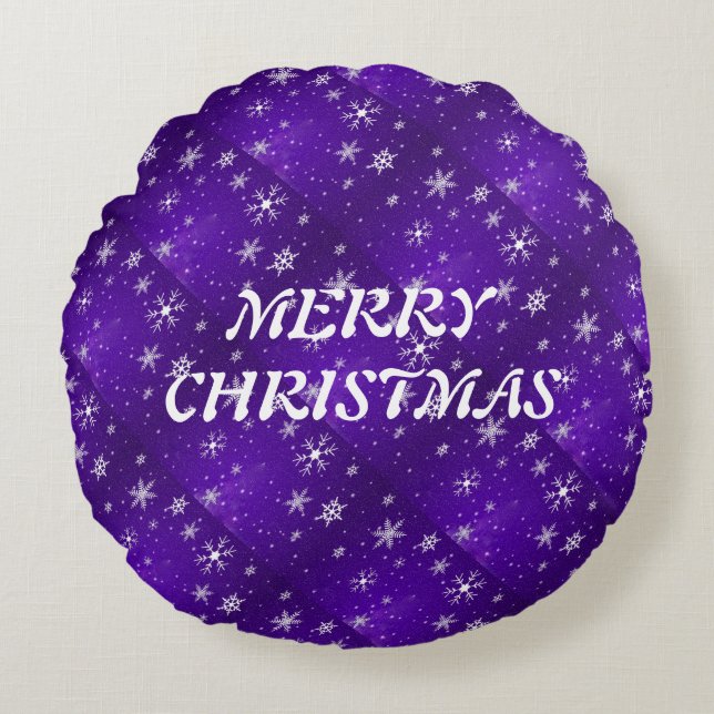 Coussins Ronds Flèches blanches Oreiller bleu-pourpre (Devant)