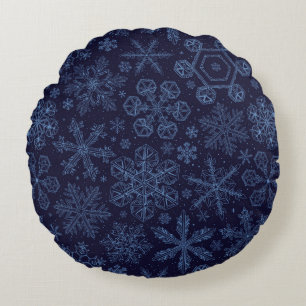 Coussins Ronds Flèches bleues sur bleu