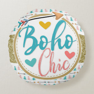 Coussins Ronds Flèches de Bohême Filles tribales Chic Nursery