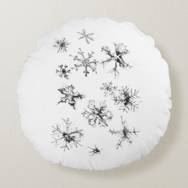 Coussins Ronds Flèches de neige en chute délicate (Devant)