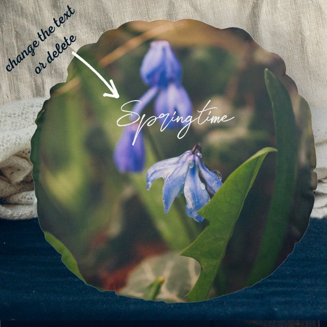 Coussins Ronds Fleur à ressort bleu (Créateur téléchargé)