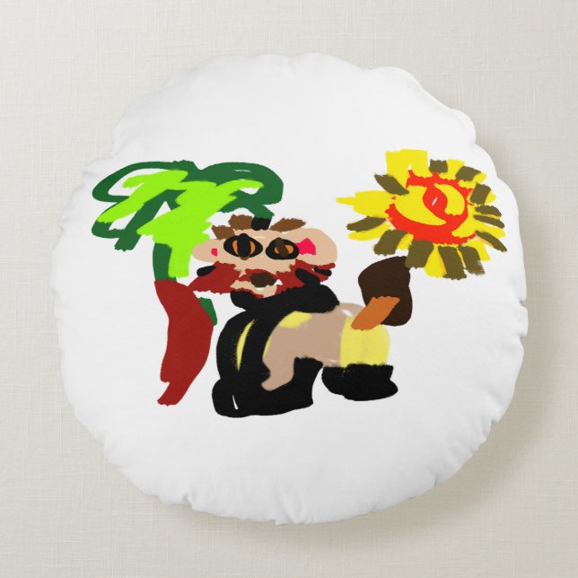 Coussins Ronds Fleur chaude de lion  (Devant)