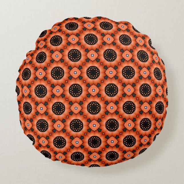Coussins Ronds Fleur d'automne orange (Devant)