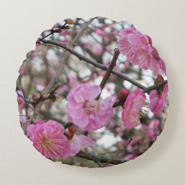 Coussins Ronds Fleur de cerisier rose / Sakura / ク(桜) (Devant)