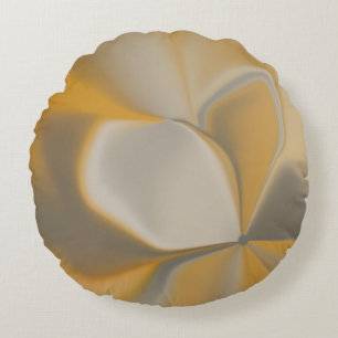 Coussins Ronds Fleur de coin florale abstraite élégante jaune bla