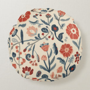 Coussins Ronds Fleur de Jardin Botanique Scandinave Nordic Bloom