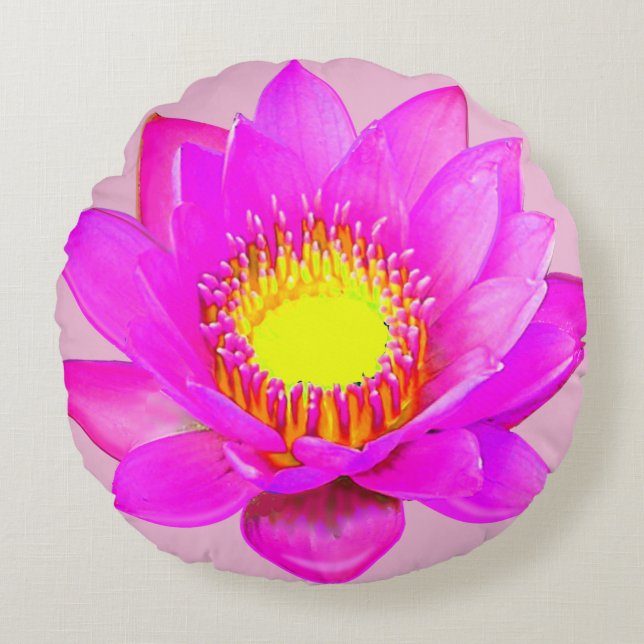Coussins Ronds Fleur de lotus rose (Devant)