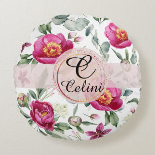 Coussins Ronds Fleur de pivoine sans soudure motif Jeu d'oreiller