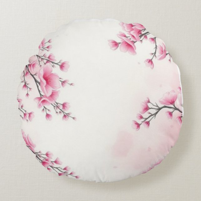 Coussins Ronds Fleur de printemps : Beau design floral pour (Devant)