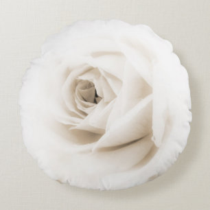 Coussins Ronds Fleur de rose blanche