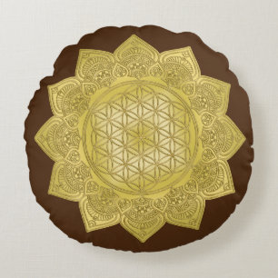 Coussins Ronds Fleur De Vie - Indien Mandala 4