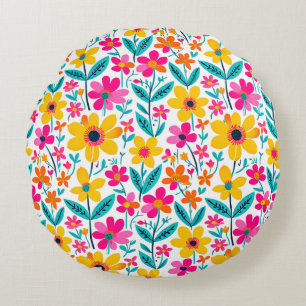 Coussins Ronds Fleur Éclatante 