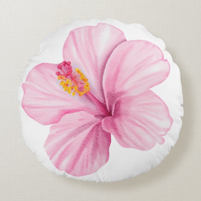 Coussins Ronds Fleur Exotique Rose (Devant)