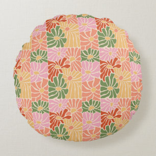 Coussins Ronds Fleur groovy rétro 