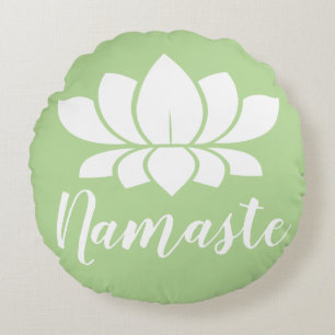 Coussins Ronds Fleur Lotus Blanc Moderne Namaste Yoga