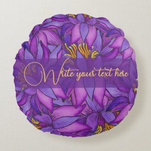 Coussins Ronds Fleur Lotus Peint À La Main