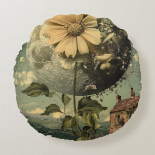 Coussins Ronds Fleur Lune et charme Vintage