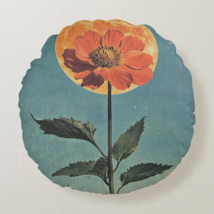 Coussins Ronds Fleur orange Lune - Charme Boho Vintage (2)