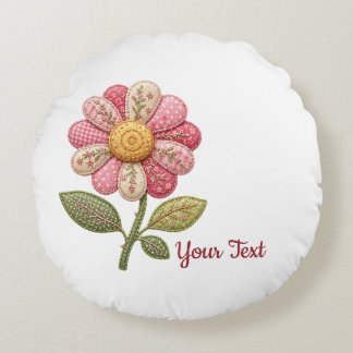 Coussins Ronds Fleur patchwork dans le style country