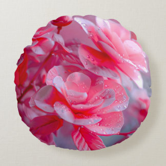 Coussins Ronds Fleur rose pâle Raindrop