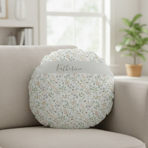 Coussins Ronds Fleur Sauvage Bohème Personnalisée