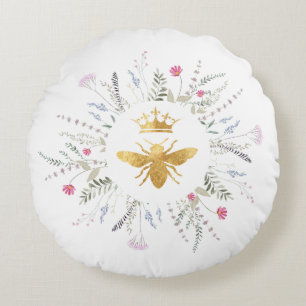 Coussins Ronds fleur sauvage cadre Queen bee