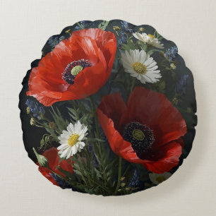 Coussins Ronds Fleur sauvage Encore Vie - Cottagecore Réalisme Fl