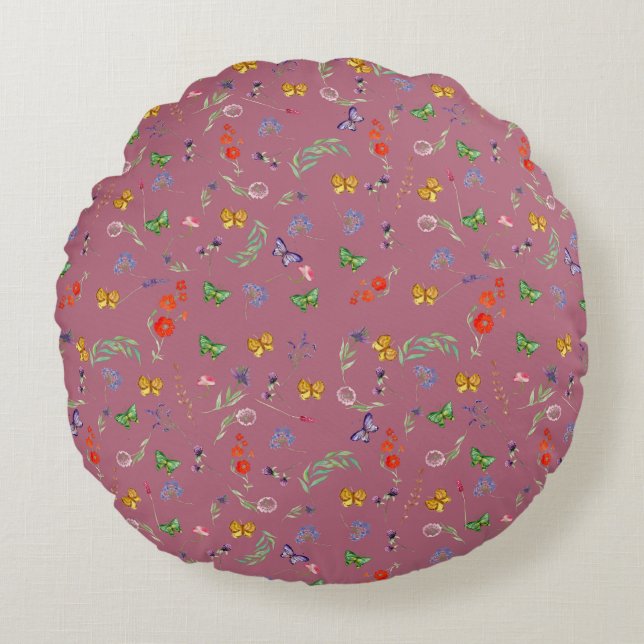 Coussins Ronds Fleur sauvage romantique (Devant)