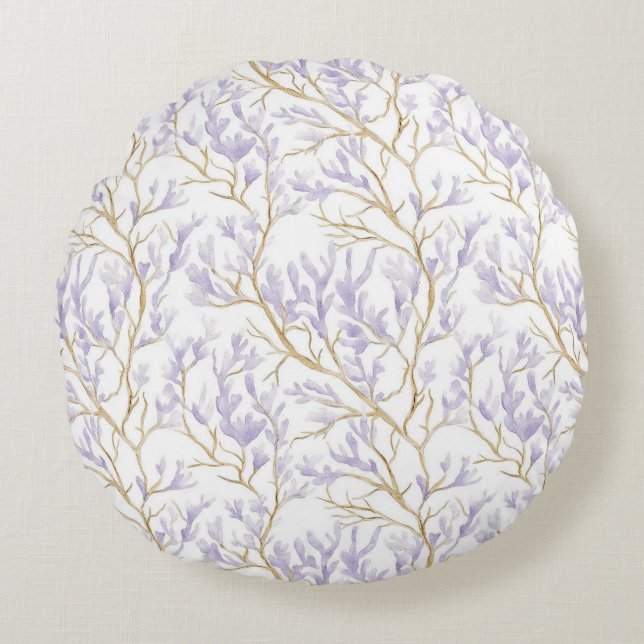 Coussins Ronds Fleur violette (Devant)