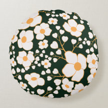 Fleurs blanches et Arrière - plan vert Centre Jaun