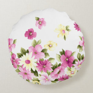 Coussins Ronds Fleurs colorées adorables de fille en fleurs