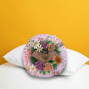 Coussins Ronds Fleurs de chauve-souris florales Botaniques