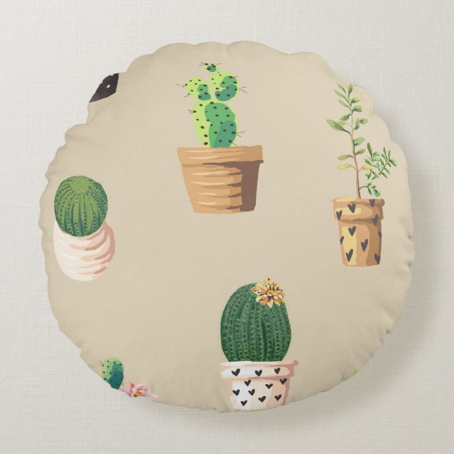 Coussins Ronds Fleurs de Cool Personnaliser (Devant)