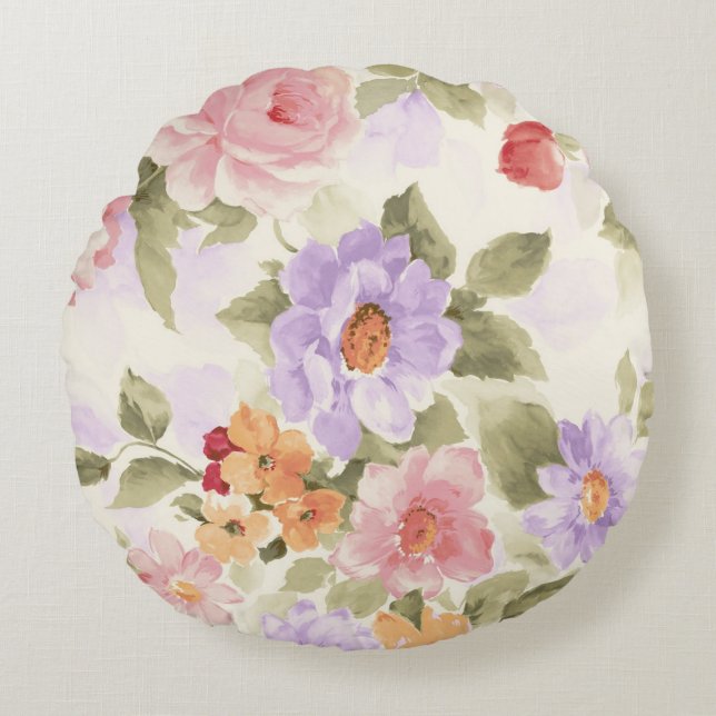 Coussins Ronds Fleurs de jardin (Devant)