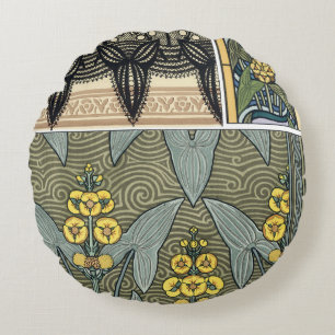 Coussins Ronds Fleurs de jardin Art Nouveau vintage en forme de p