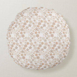 Coussins Ronds Fleurs de marguerite beige esthétique florale Dits