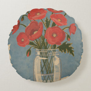 Coussins Ronds Fleurs de pavot