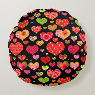 Coussins Ronds Fleurs de printemps Rainbow Love Hearts