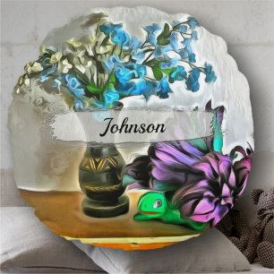 Coussins Ronds Fleurs de soie et de rousseur de maïs 2190