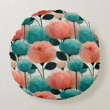 Fleurs de style vintage aquarelle rose et vert