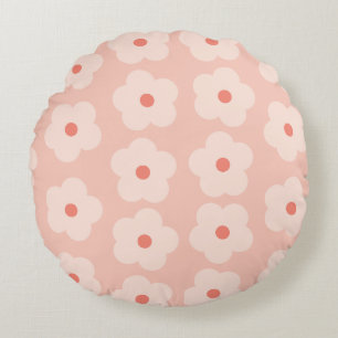 Coussins Ronds Fleurs de teintes douces